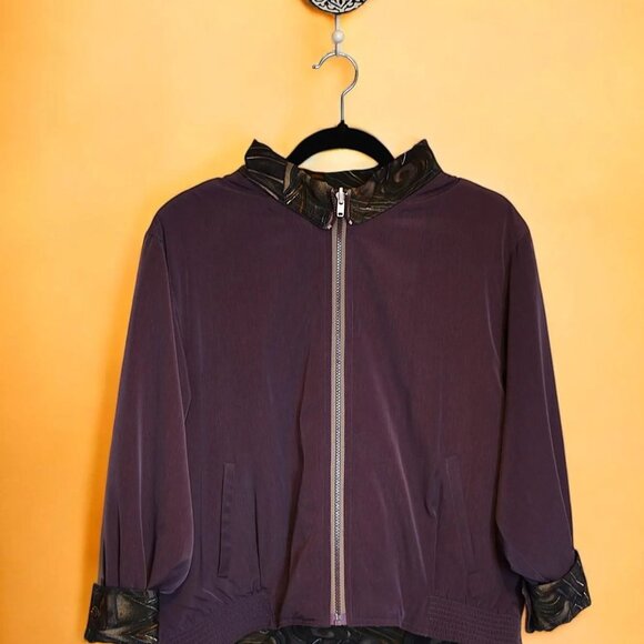 Unique Tie Material Design Reversible Jacket Purple Jacket, Reversible, Zip-Up, - Picture 6 of 12